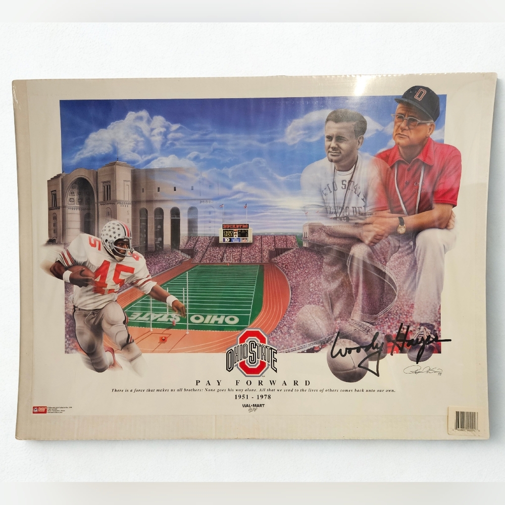 Vintage OSU Woody Hayes “Pay Forward” Poster 1998
